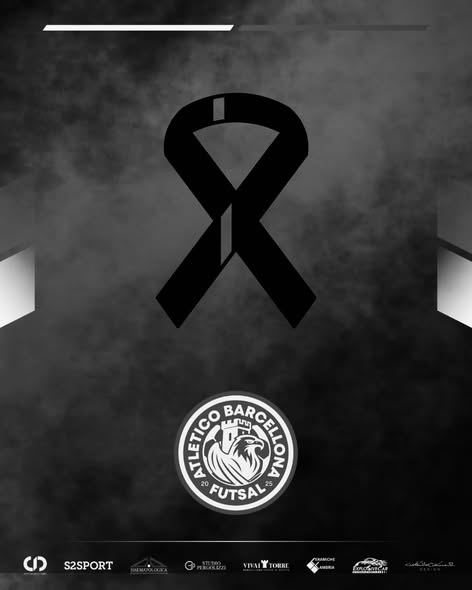 Fiocco nero con lo stemma dell’Atletico Barcellona Futsal