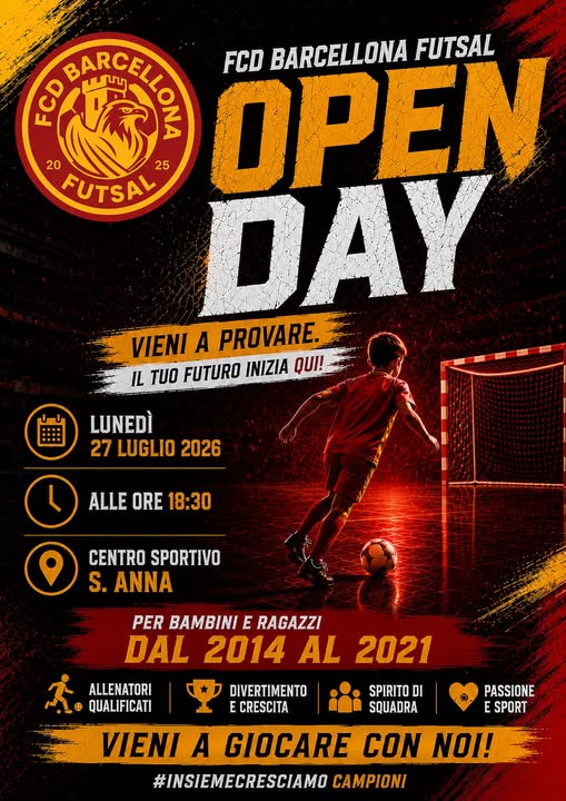 Locandina dell’Open Day della Scuola Calcio del 27 luglio 2026
