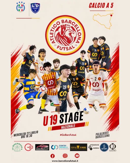 Locandina dello stage di selezione Under 19 Nazionale del 22 luglio 2026